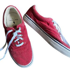 Polo Ralph Lauren Men's Keaton Canvas Sneaker, Sunrise RED, 9.5